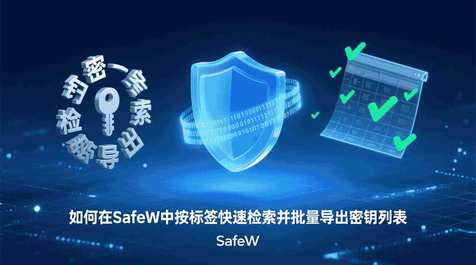 SafeW 如何按标签检索密钥, SafeW 批量导出密钥列表步骤, SafeW 标签管理使用方法, SafeW 密钥导出失败解决办法, SafeW 标签检索与普通搜索区别, SafeW 自动化密钥管理, SafeW 密钥标签最佳实践